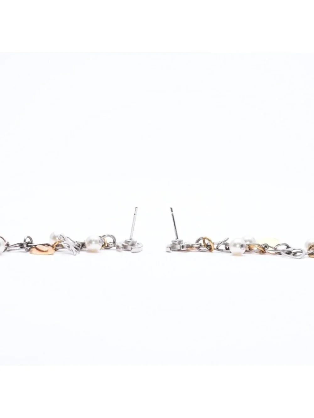 Chanel Drop Earrings 06 CC Logo Clover Heart Faux Pearl